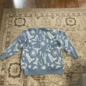 Blue Patterned Women's Sweater